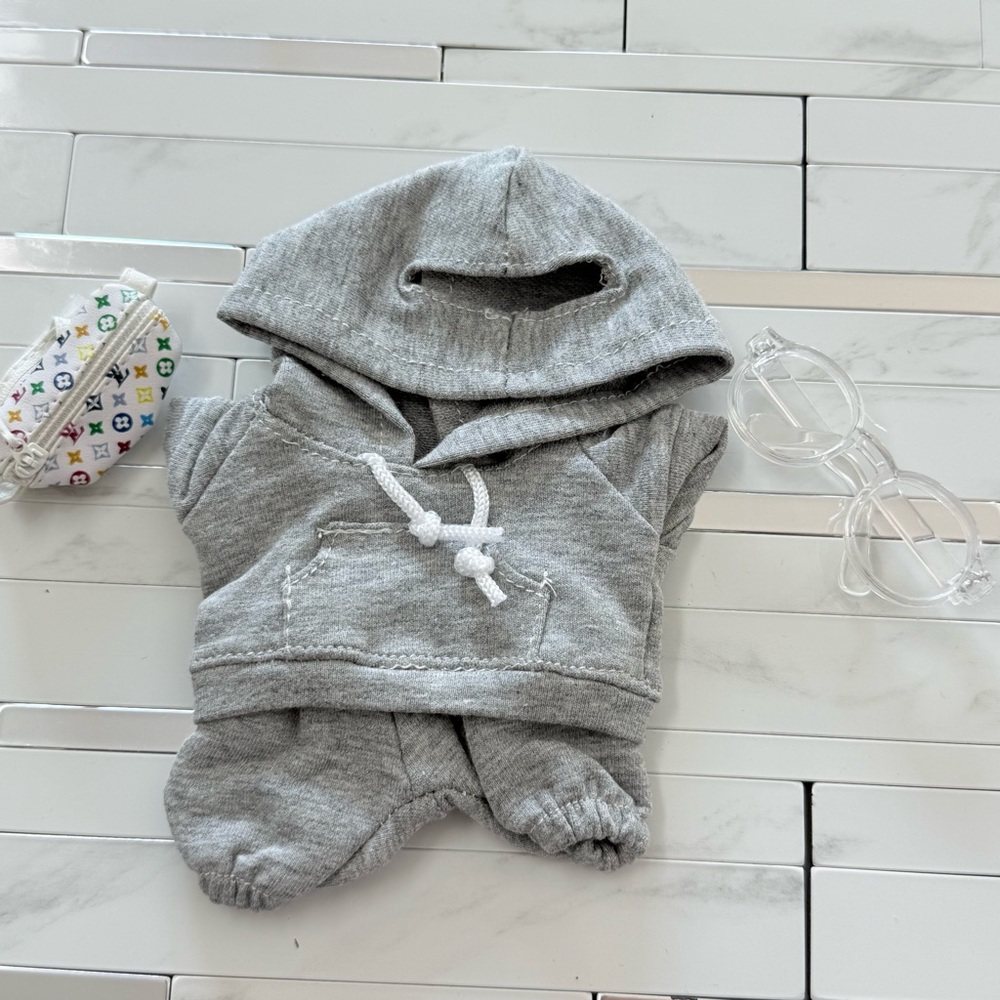 Gray Hoodie and Pants Set for Pets